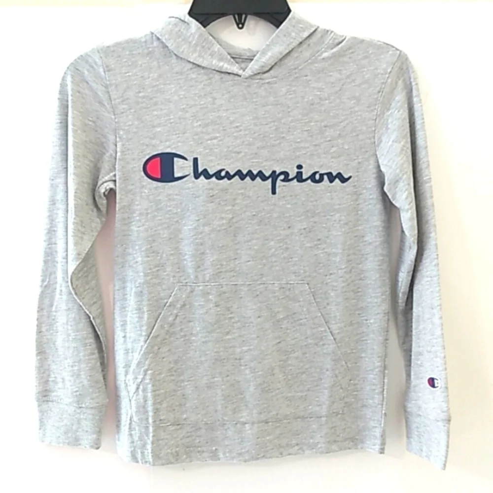 CHAMPION GRAY LONG SLEEVE HOODIE - Boys - Size Small -NWT